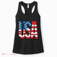 American Flag Usa Patriotic Us 4th Of July Women's Tank Top thumb 0