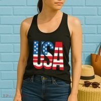 American Flag Usa Patriotic Us 4th Of July Women's Tank Top thumb 2