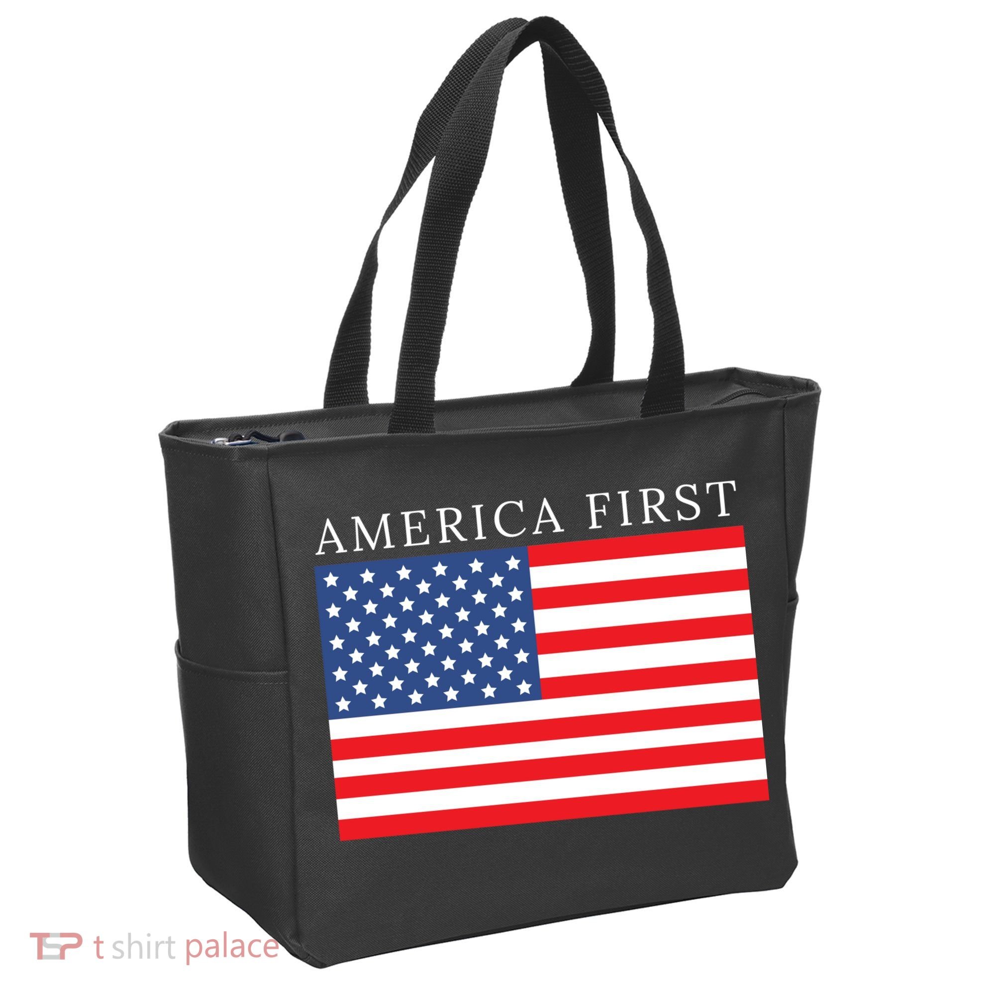 America First USA Flag Tote Bag