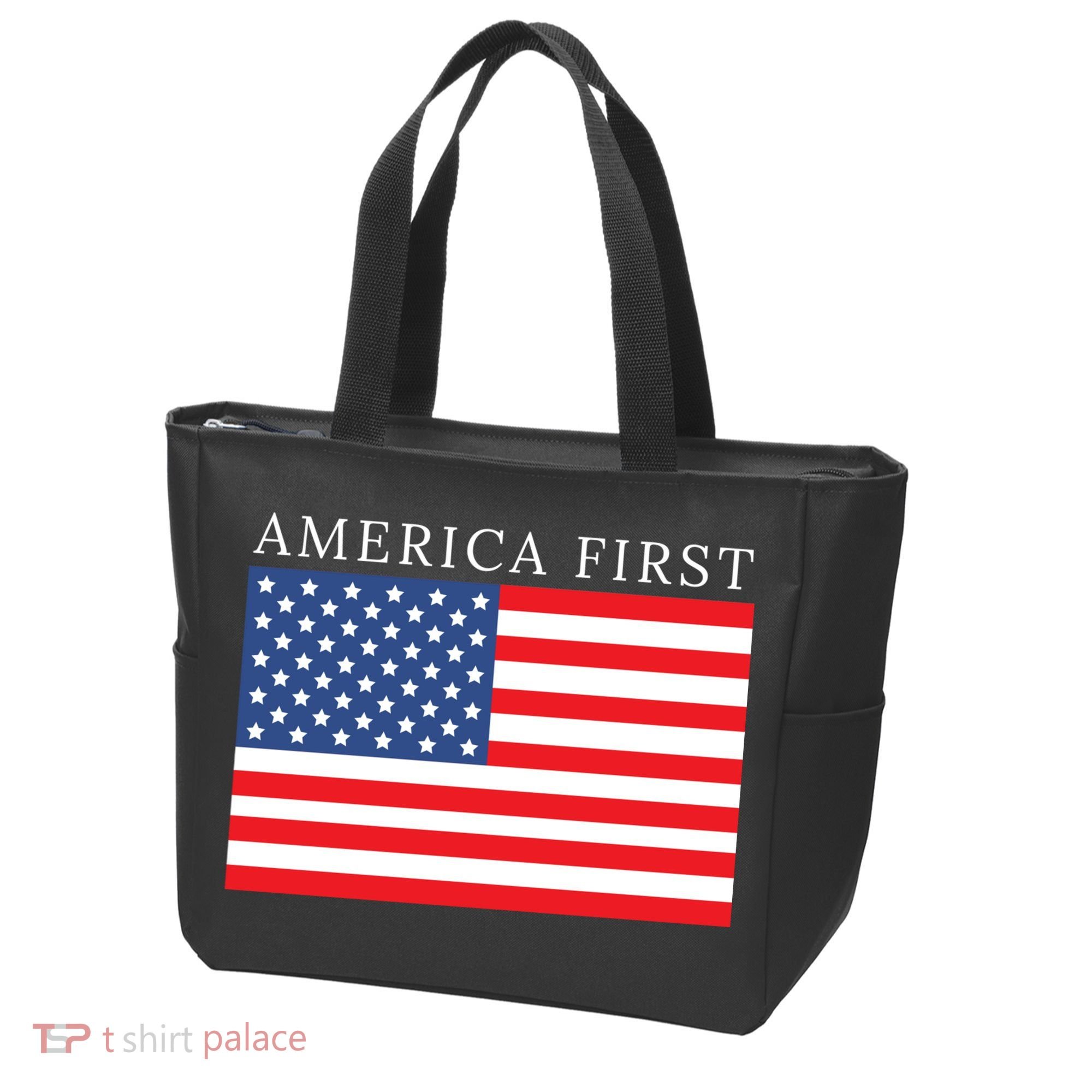 America First USA Flag Tote Bag