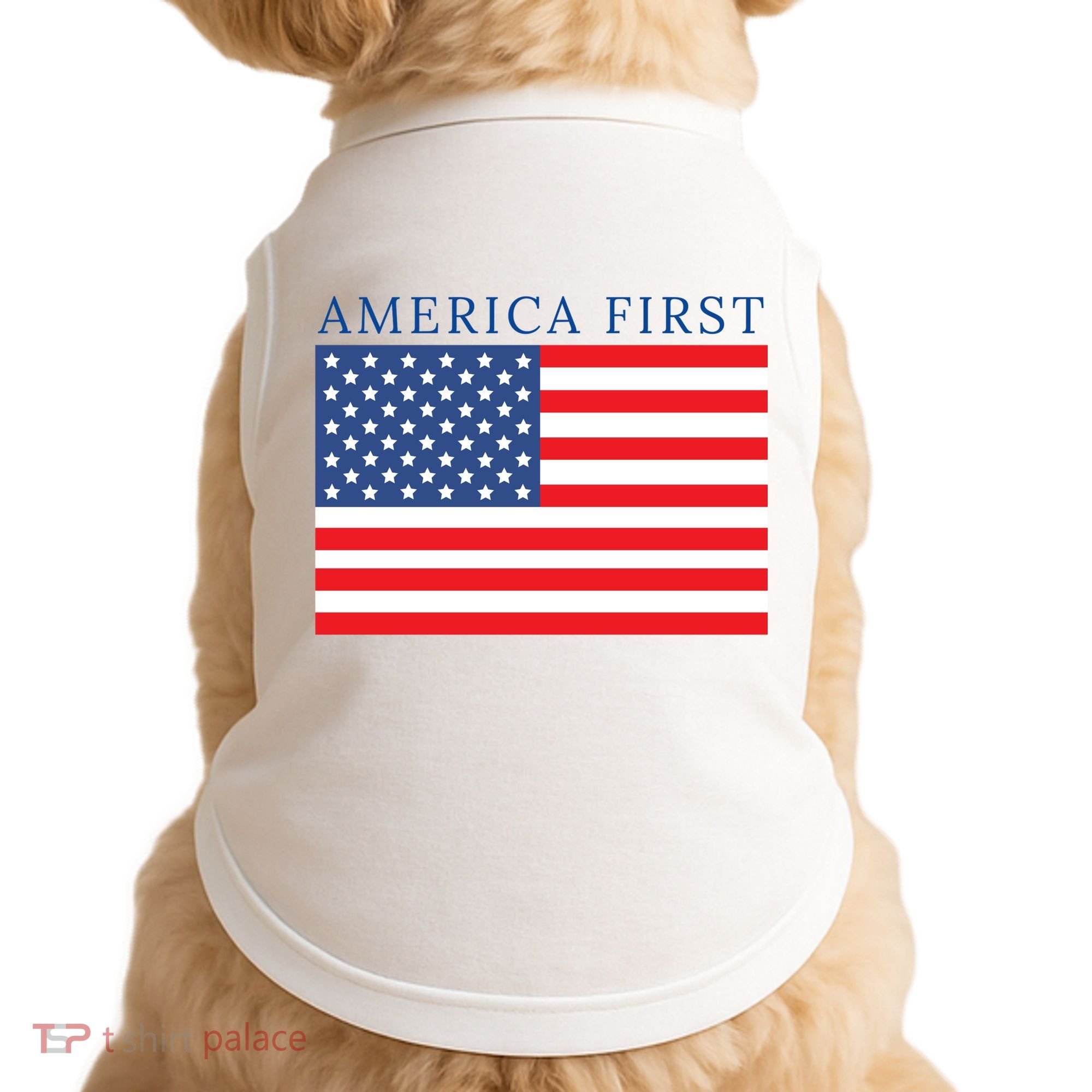 America First USA Flag Doggie Tank