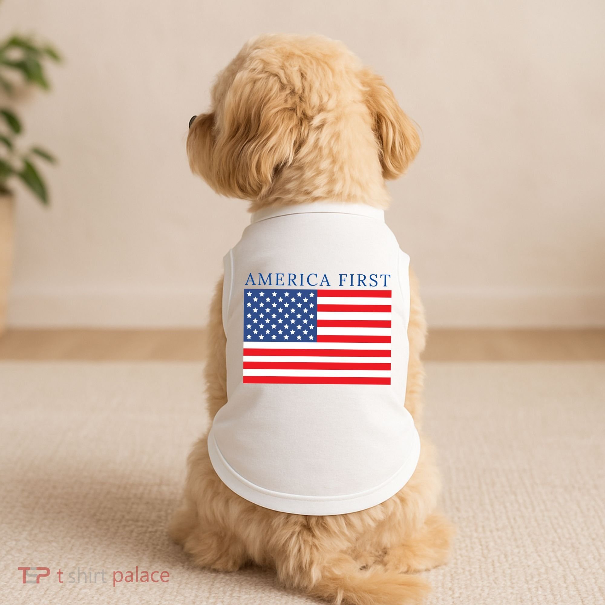 America First USA Flag Doggie Tank