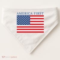 America First USA Flag USA-Made Doggie Bandana thumb 0