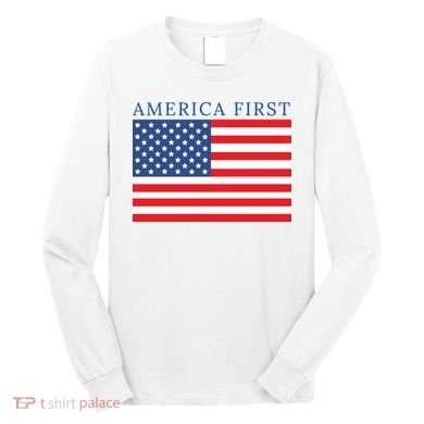 America First USA Flag Long Sleeve Shirt