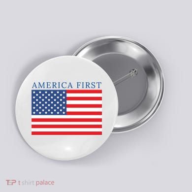 America First USA Flag Button