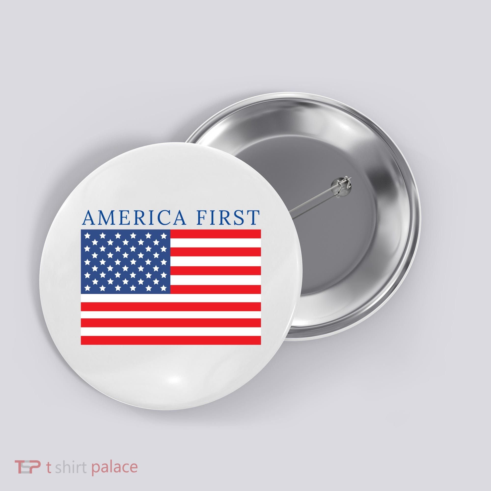 America First USA Flag Button