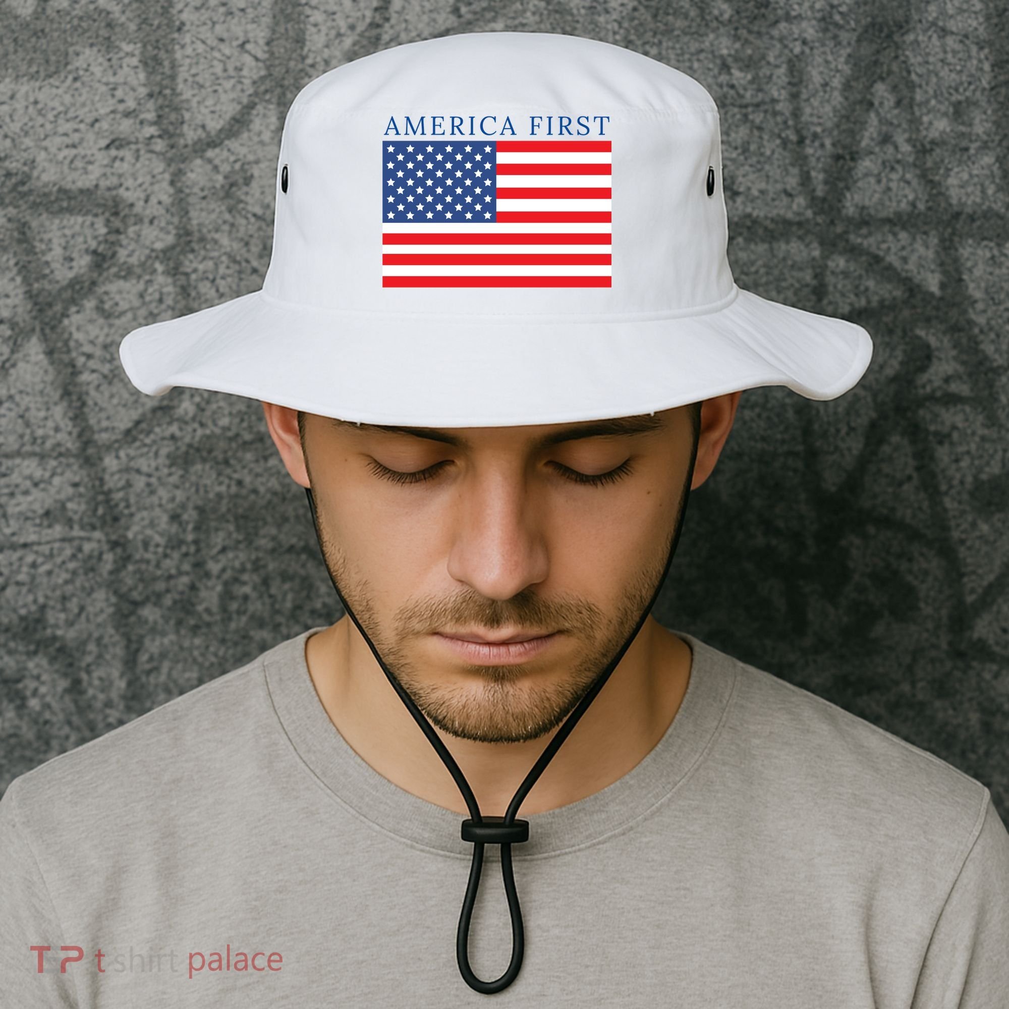 America First USA Flag Bucket Hat
