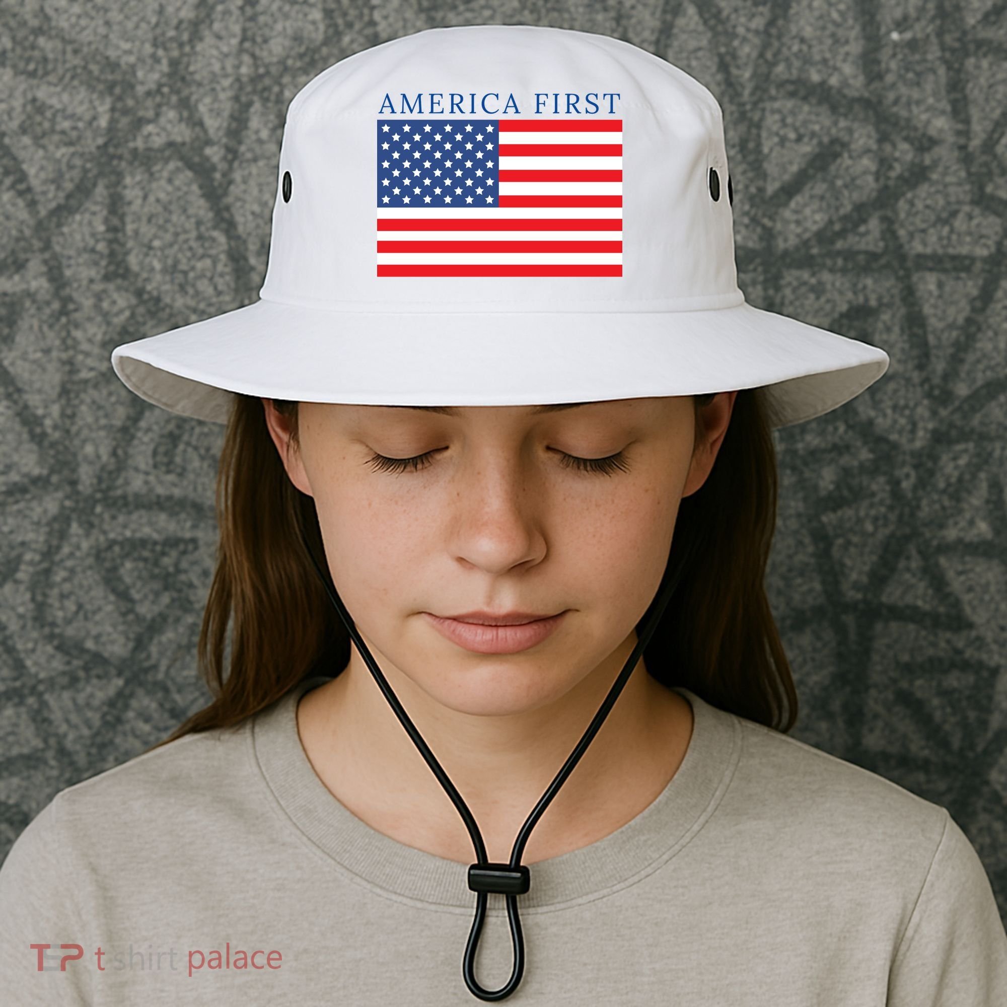 America First USA Flag Bucket Hat
