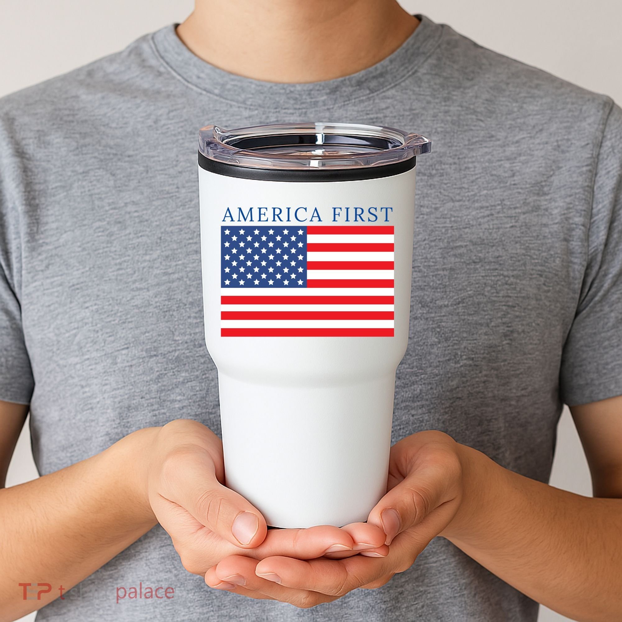 America First USA Flag Tumbler