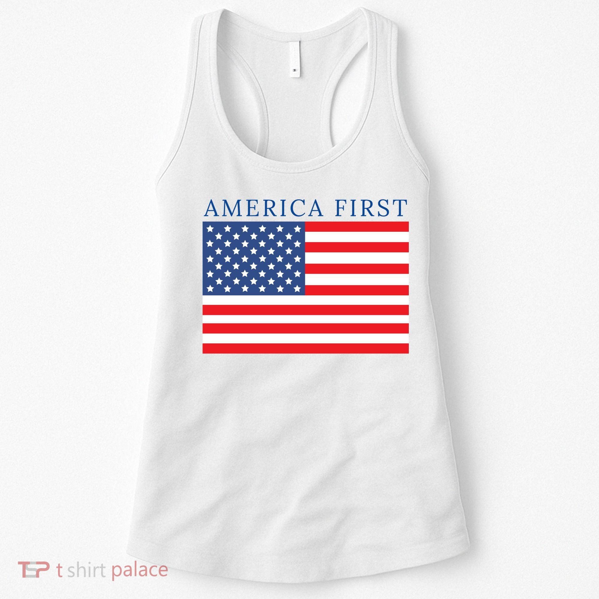 America First USA Flag Women's Tank Top