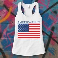 America First USA Flag Women's Tank Top thumb 3