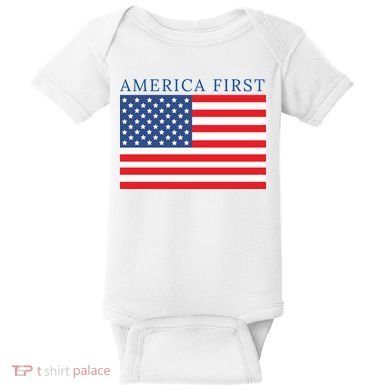 America First USA Flag Baby Bodysuit