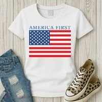 America First USA Flag Women's T-Shirt thumb 3