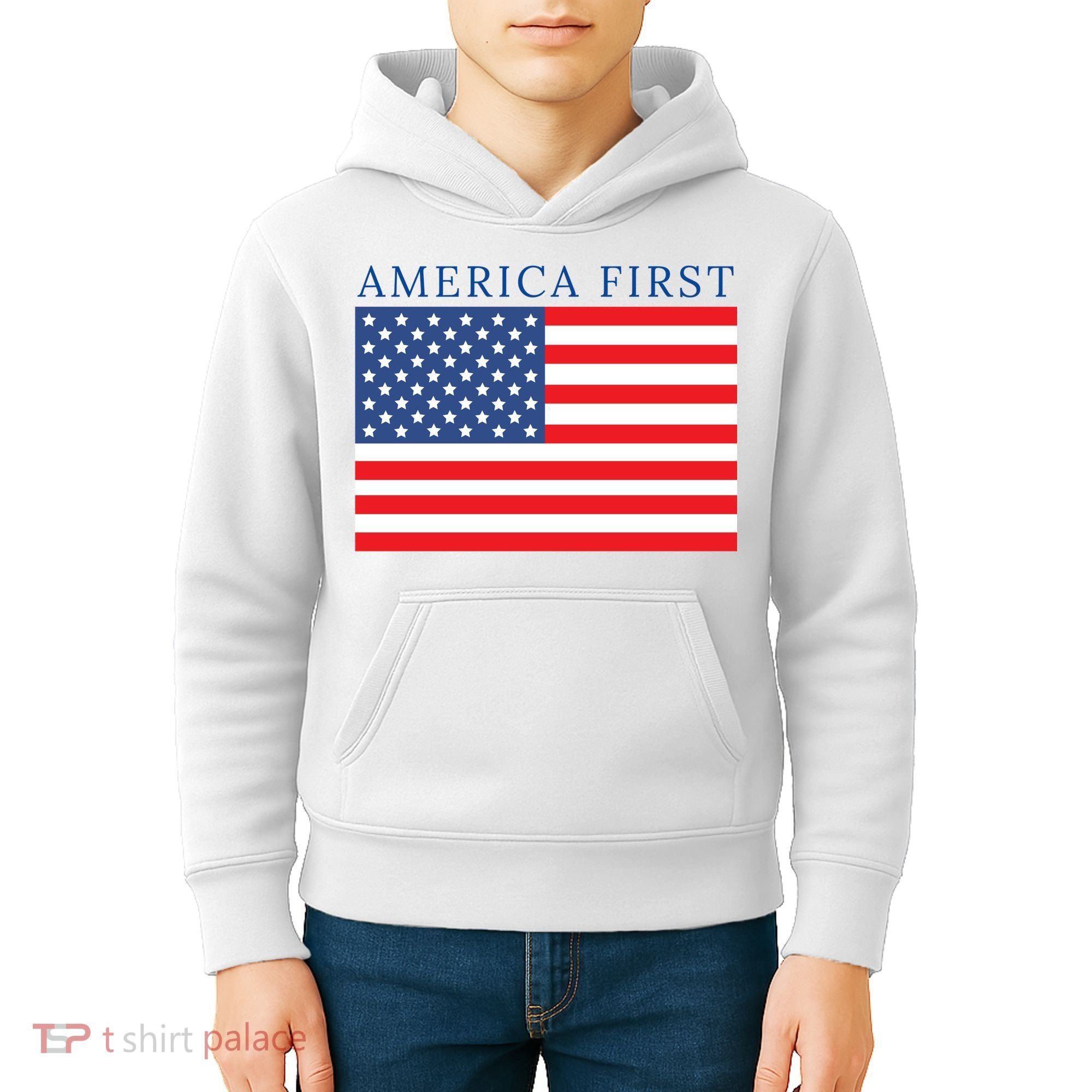 America First USA Flag Kids Hoodie