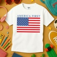America First USA Flag Kids T-Shirt thumb 3
