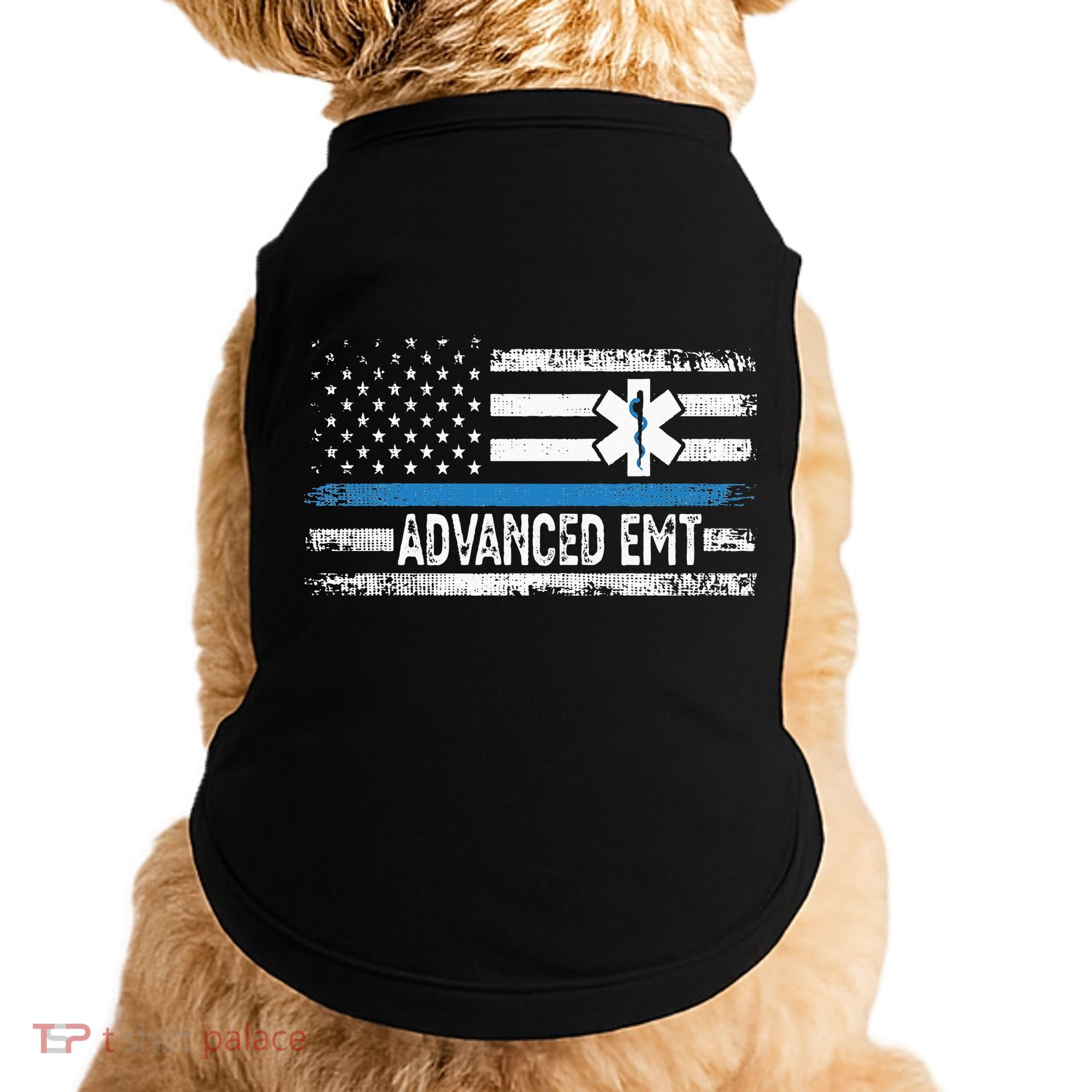 American Flag USA Advanced EMT AEMT Medical Technician Doggie Tank