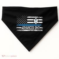 American Flag USA Advanced EMT AEMT Medical Technician USA-Made Doggie Bandana thumb 0