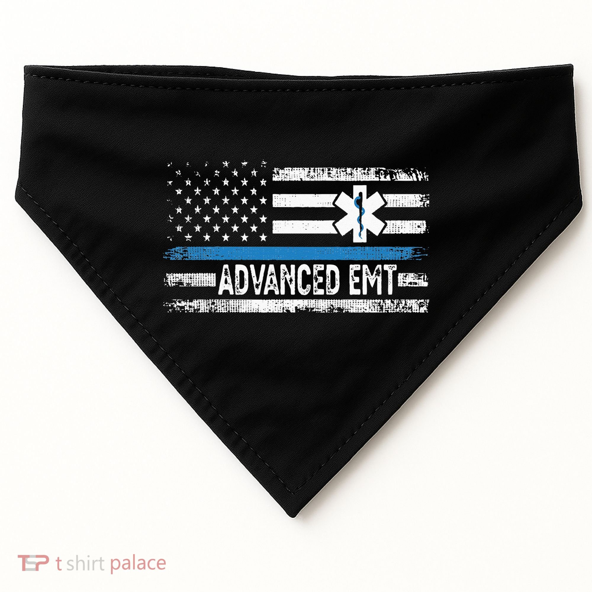 American Flag USA Advanced EMT AEMT Medical Technician USA-Made Doggie Bandana