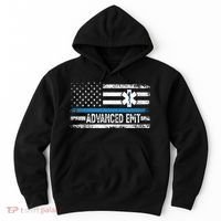American Flag USA Advanced EMT AEMT Medical Technician Hoodie thumb 0