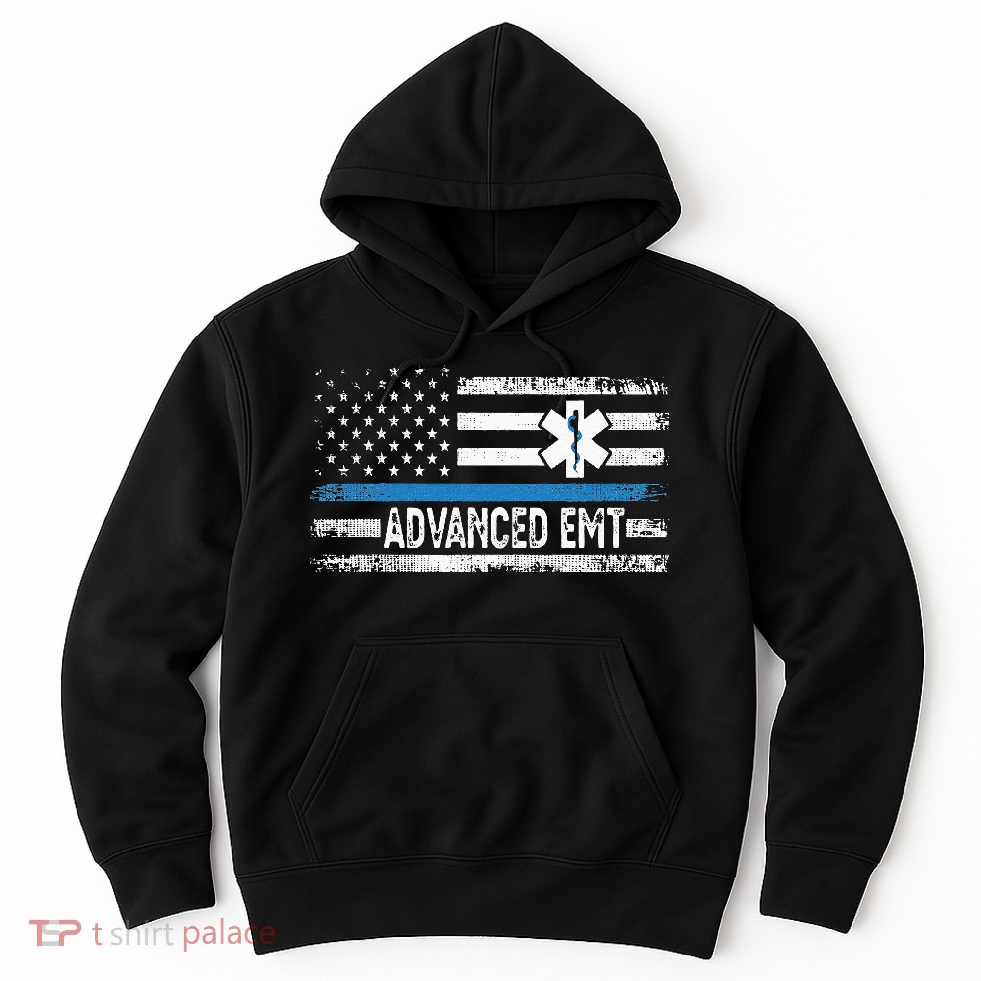 American Flag USA Advanced EMT AEMT Medical Technician Hoodie