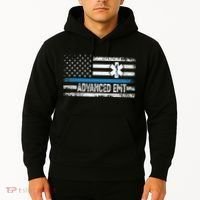 American Flag USA Advanced EMT AEMT Medical Technician Hoodie thumb 2