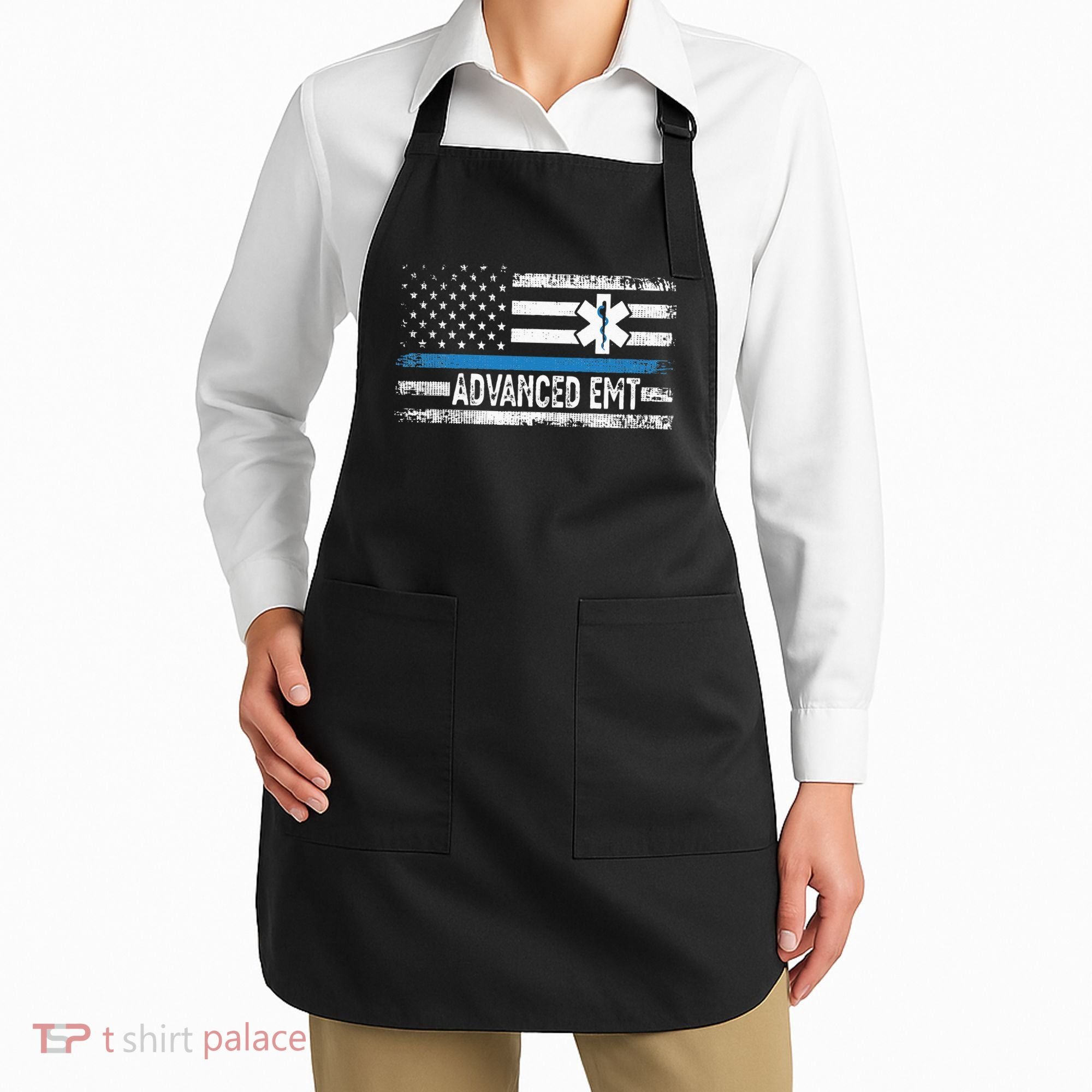 American Flag USA Advanced EMT AEMT Medical Technician Apron