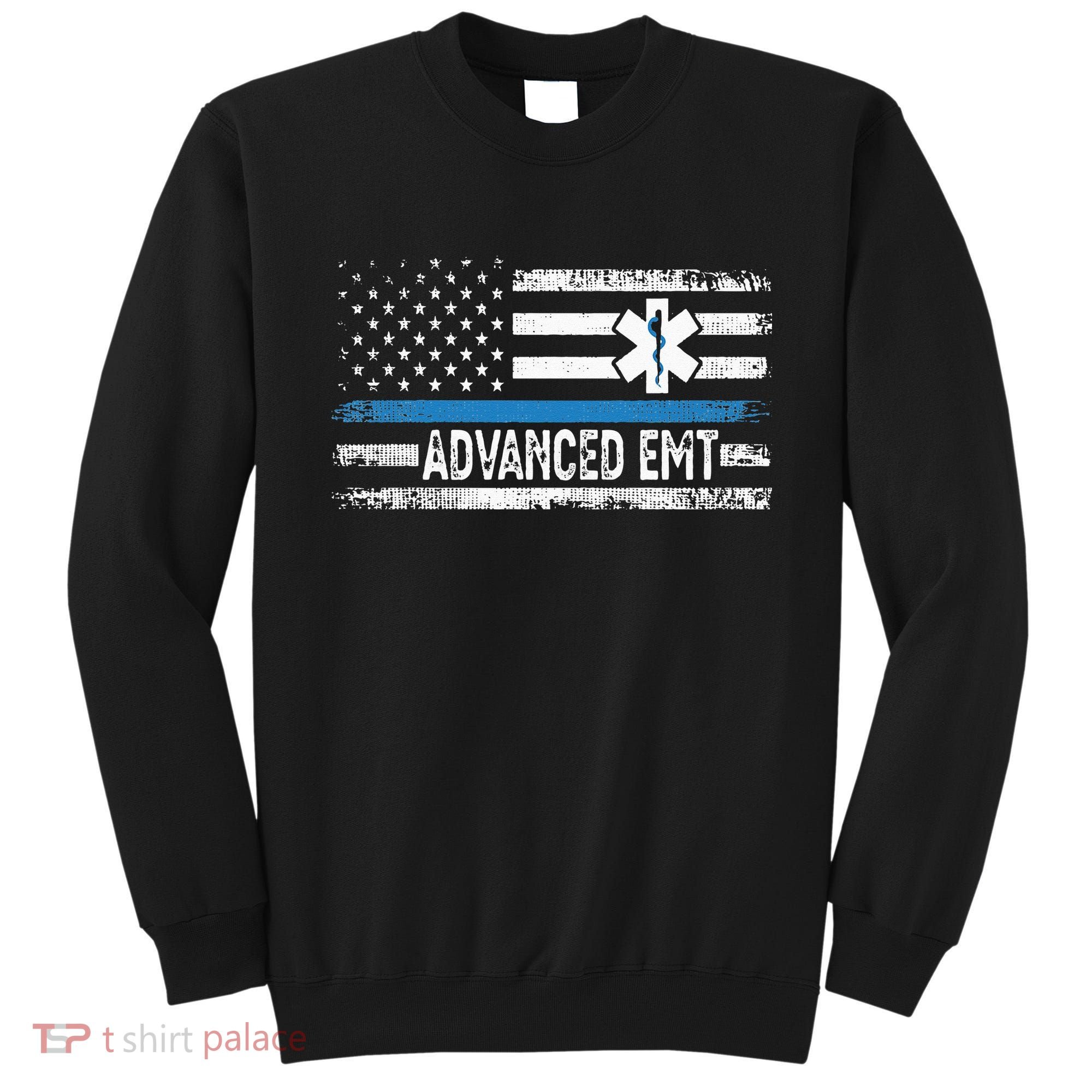American Flag USA Advanced EMT AEMT Medical Technician Sweatshirt