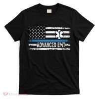 American Flag USA Advanced EMT AEMT Medical Technician T-Shirt thumb 0