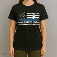 American Flag USA Advanced EMT AEMT Medical Technician T-Shirt thumb 4
