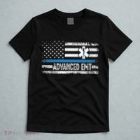American Flag USA Advanced EMT AEMT Medical Technician T-Shirt thumb 5