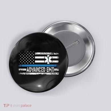 American Flag USA Advanced EMT AEMT Medical Technician Button