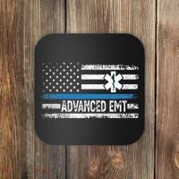 American Flag USA Advanced EMT AEMT Medical Technician Coaster thumb 0