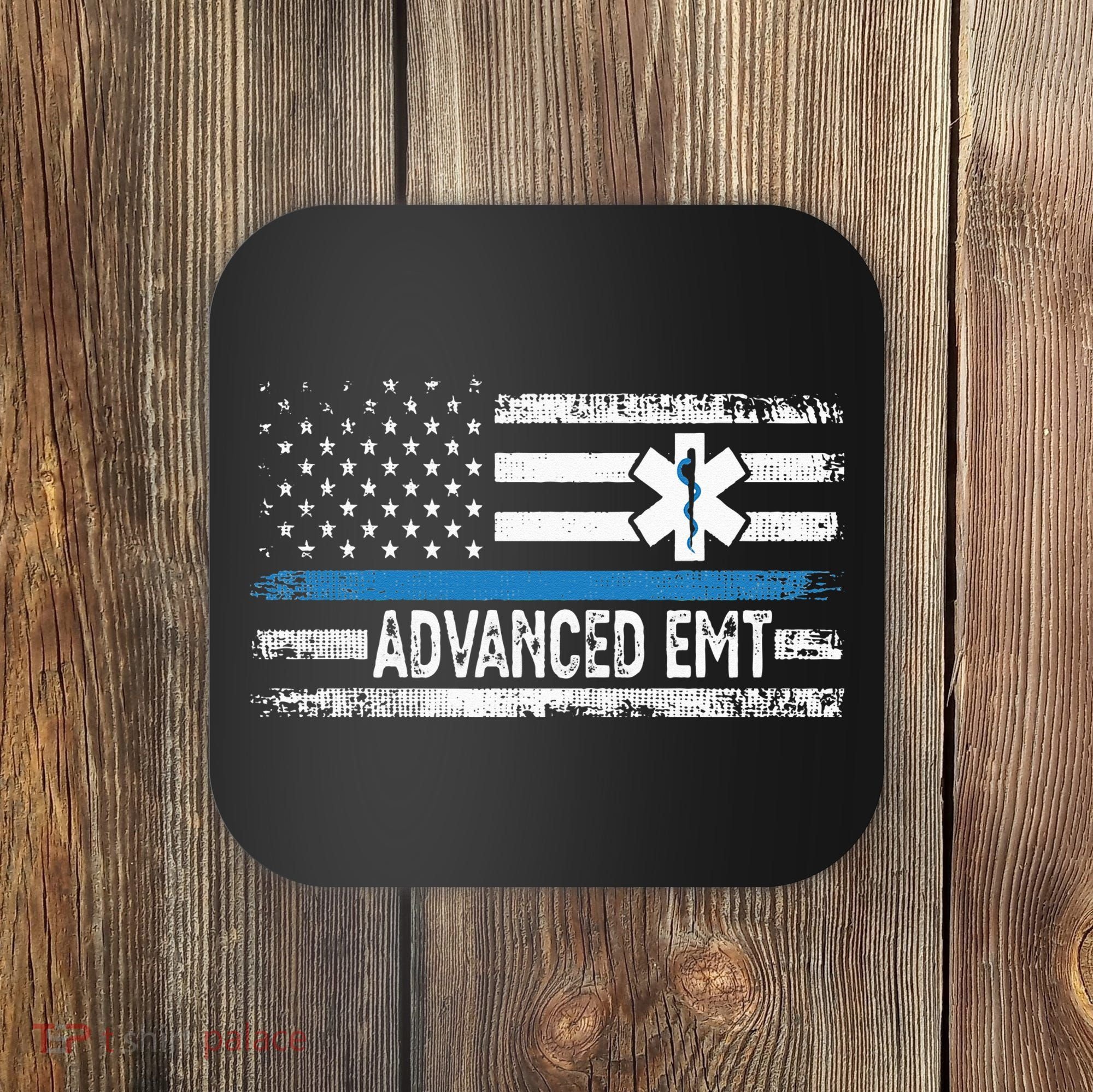 American Flag USA Advanced EMT AEMT Medical Technician Coaster