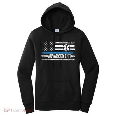 American Flag USA Advanced EMT AEMT Medical Technician Women's Hoodie