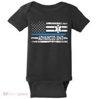 American Flag USA Advanced EMT AEMT Medical Technician Baby Bodysuit thumb 0