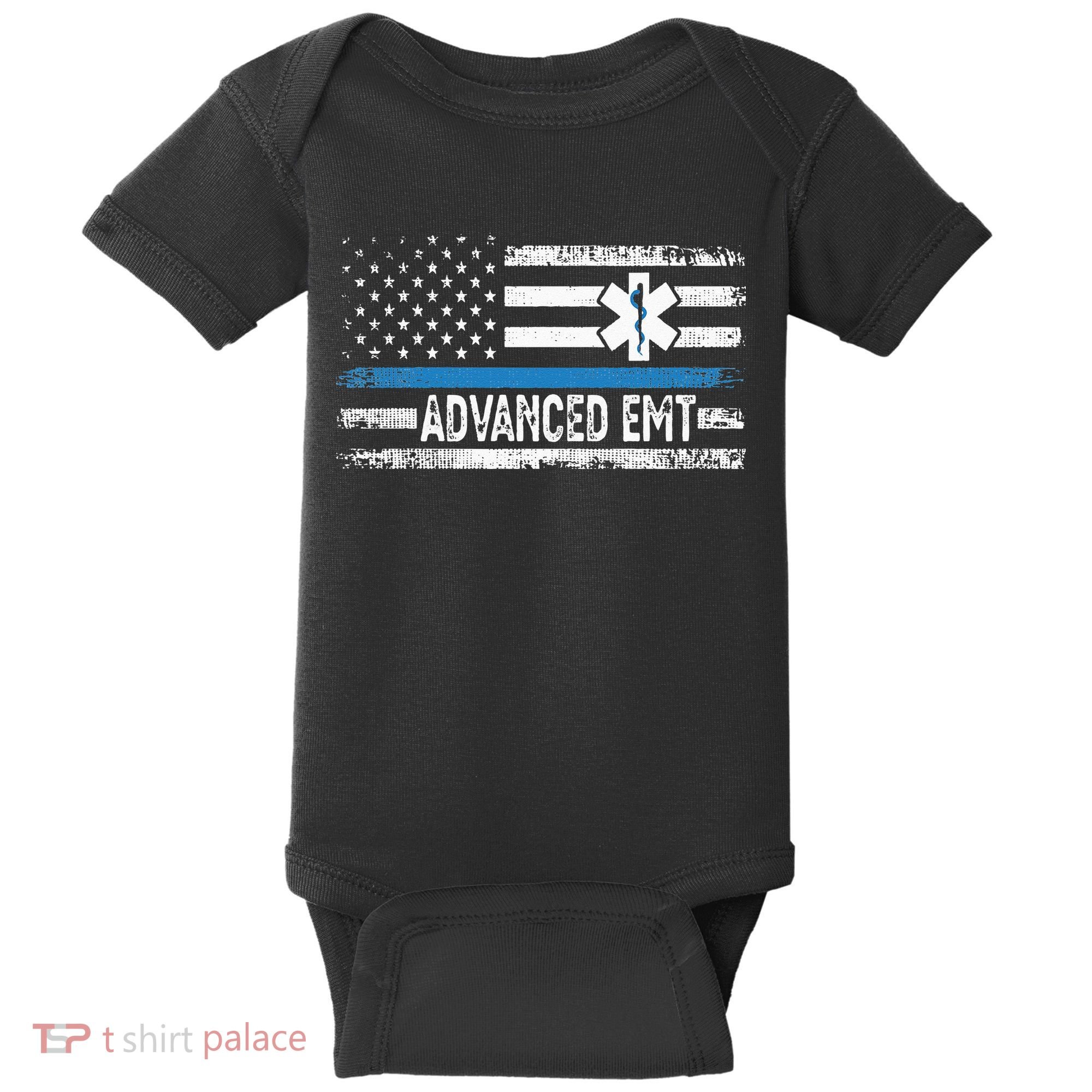 American Flag USA Advanced EMT AEMT Medical Technician Baby Bodysuit