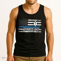American Flag USA Advanced EMT AEMT Medical Technician Tank Top thumb 3