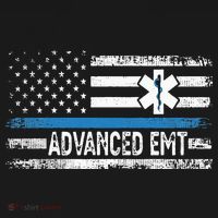 American Flag USA Advanced EMT AEMT Medical Technician Tank Top thumb 6