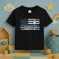 American Flag USA Advanced EMT AEMT Medical Technician Toddler T-Shirt thumb 3