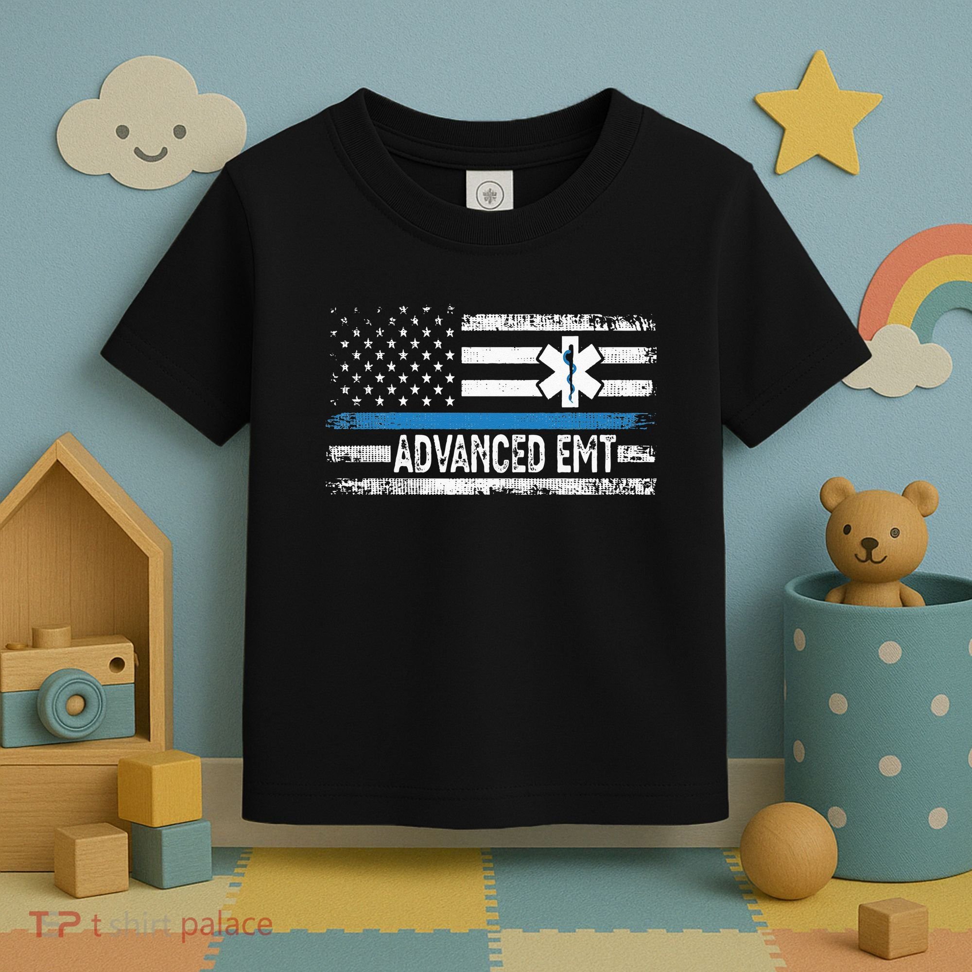 American Flag USA Advanced EMT AEMT Medical Technician Toddler T-Shirt