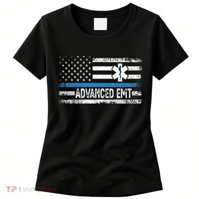 American Flag USA Advanced EMT AEMT Medical Technician Women's T-Shirt