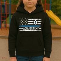 American Flag USA Advanced EMT AEMT Medical Technician Kids Hoodie thumb 3