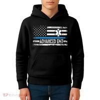 American Flag USA Advanced EMT AEMT Medical Technician Kids Hoodie thumb 4