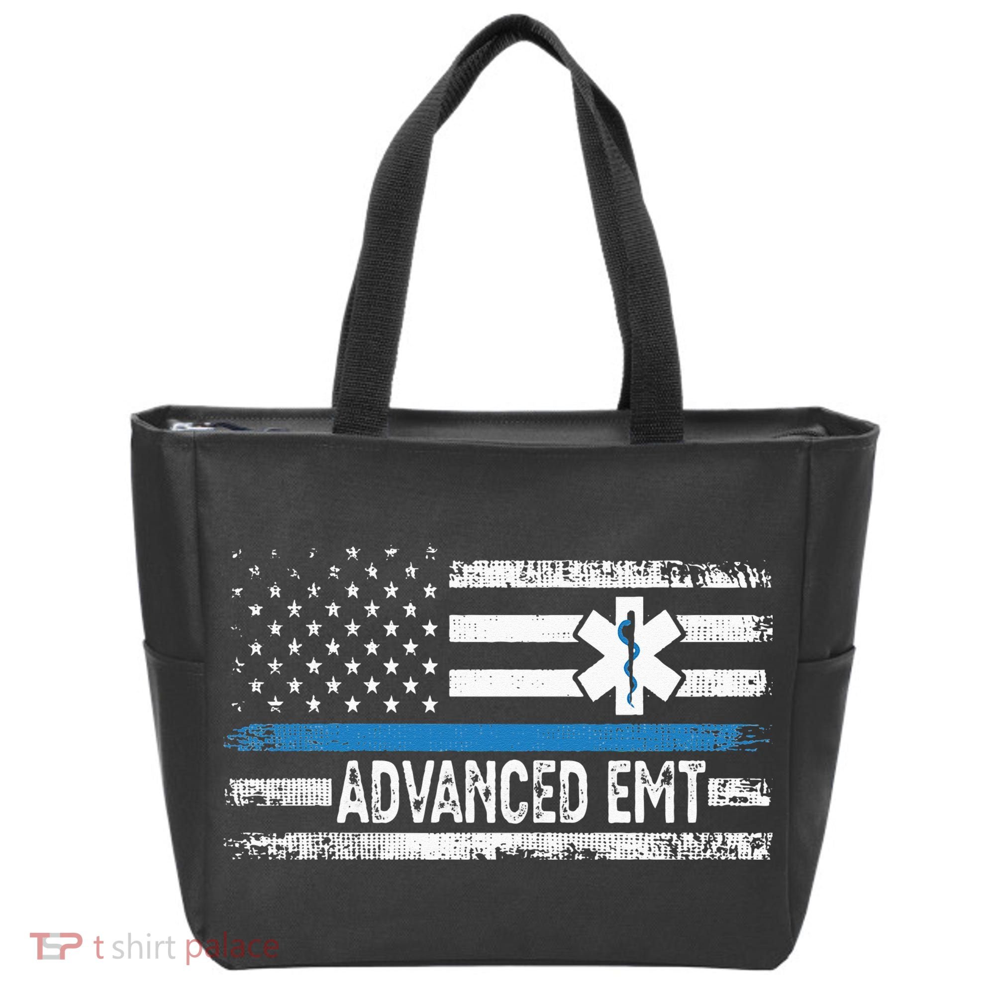 American Flag USA Advanced EMT AEMT Medical Technician Tote Bag