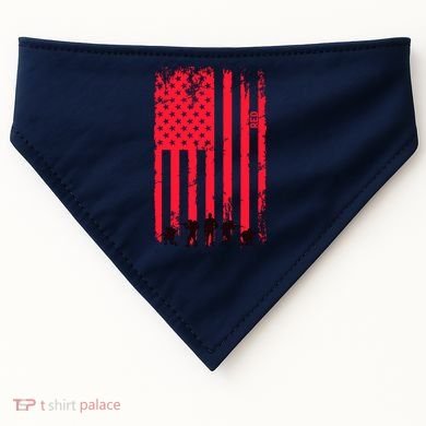 American Flag Us Veteran USA-Made Doggie Bandana