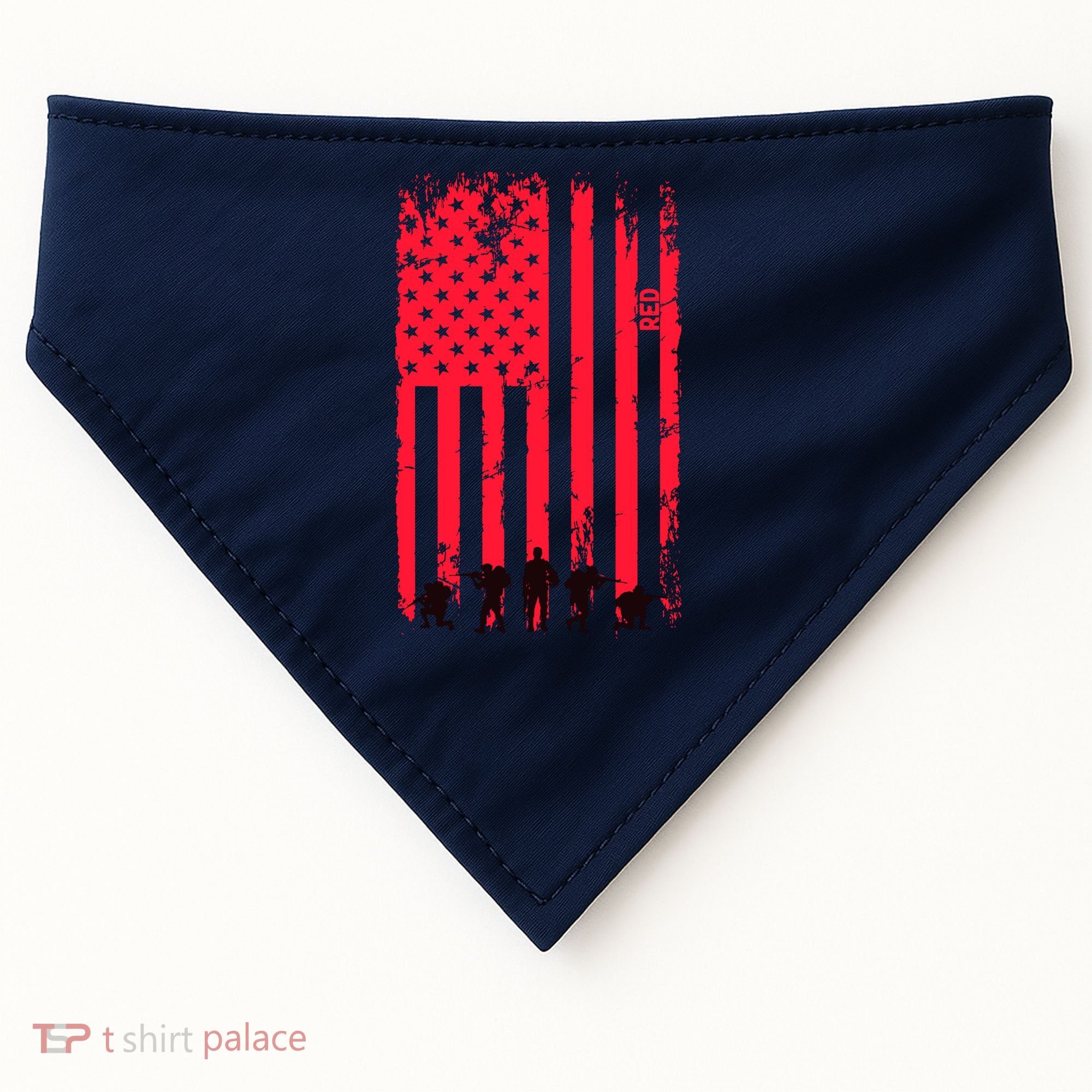 American Flag Us Veteran USA-Made Doggie Bandana