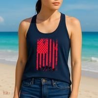 American Flag Us Veteran Women's Tank Top thumb 2