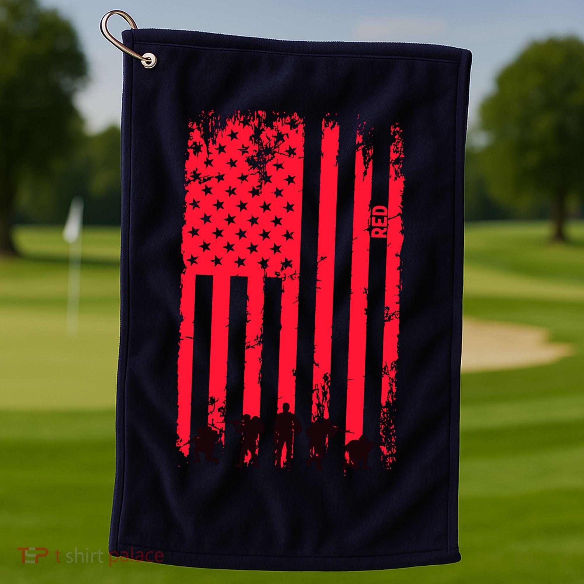 American Flag Us Veteran Golf Towel