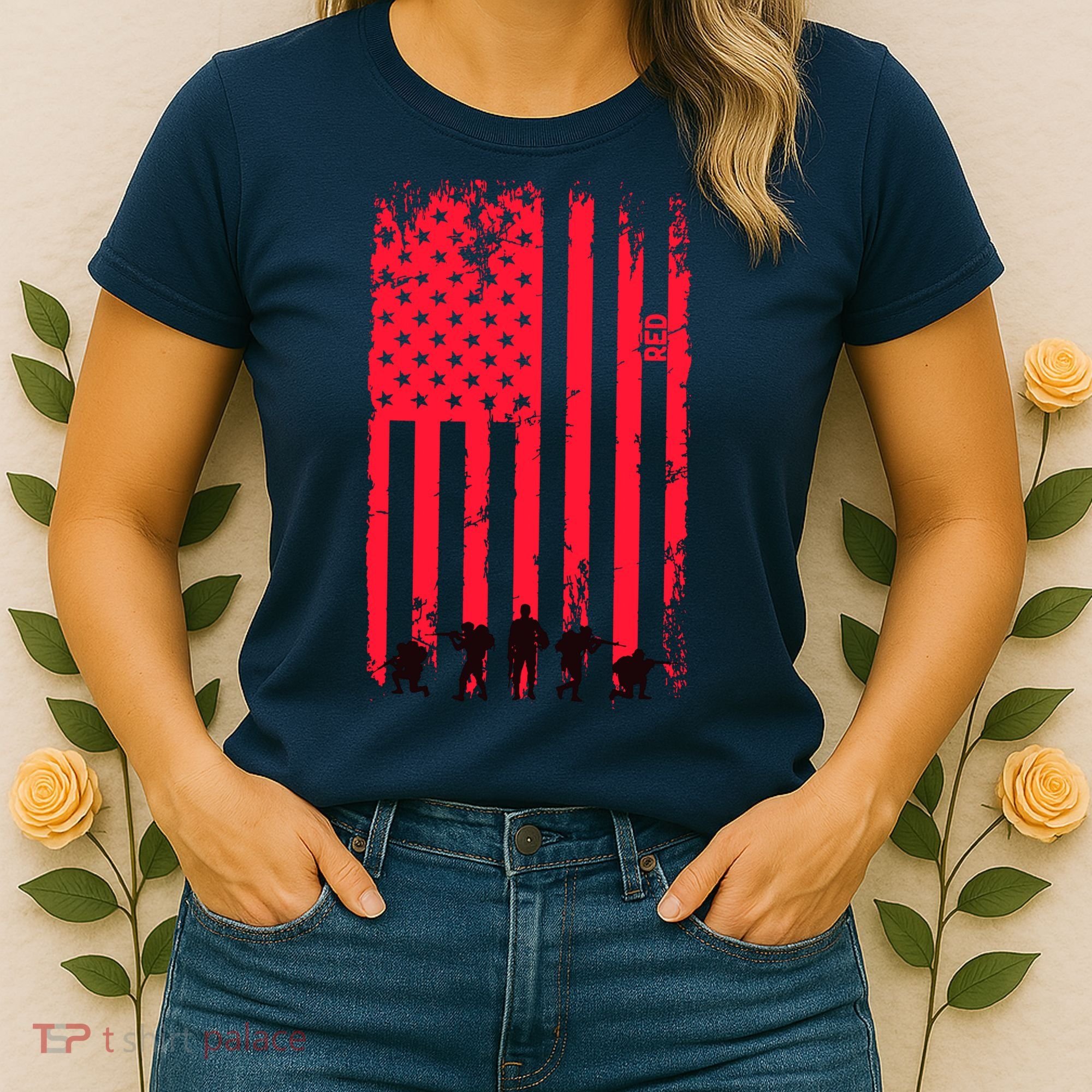 American Flag Us Veteran Women's T-Shirt