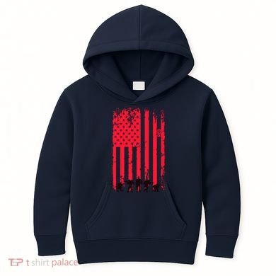 American Flag Us Veteran Kids Hoodie